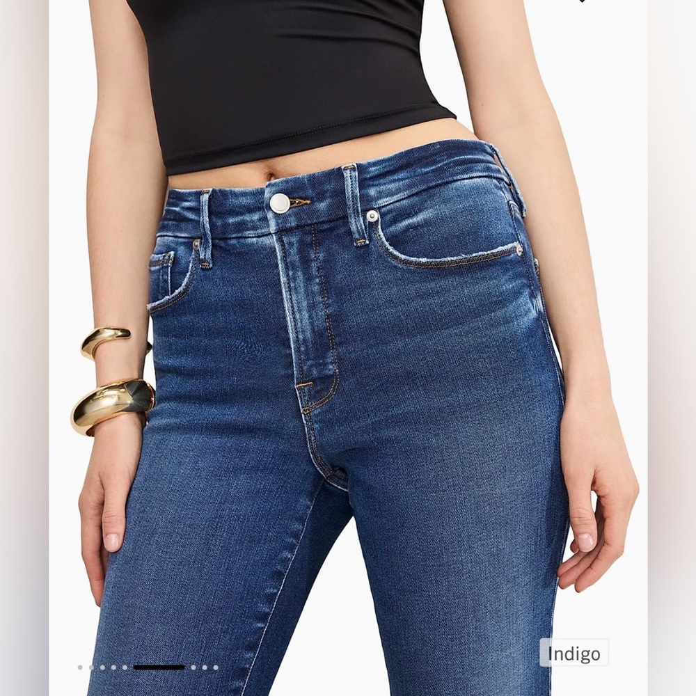 🔥 GOOD AMERICAN SOFT TECH GOOD LEGS CROP MINI BOOT JEANS – SIZE 2 🔥 - Picture 4 of 10